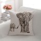 thumbnail image 4 of Juego de 4 fundas de cojín de sofá con diseño de elefante, 45x45cm, funda de almohada decorativa de lino para dormitorio, sofá, cama, jardín TUNC Sencillez, 4 of 5