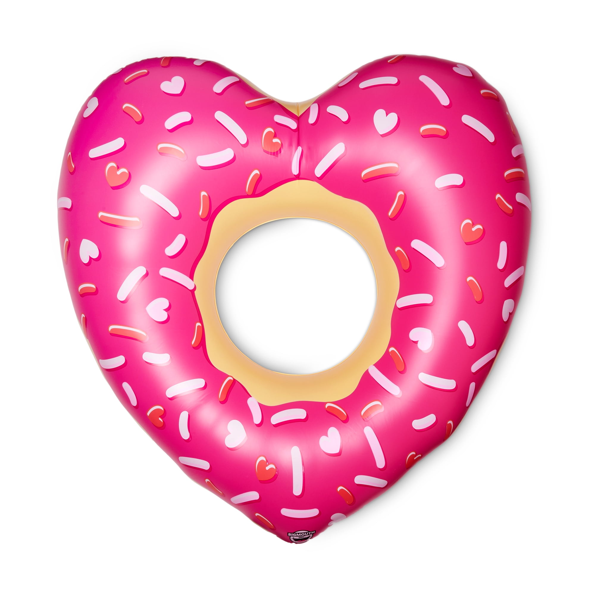 New Big Mouth Giant Heart Sprinkle Donut Pool Float 4FT Inflatable Swim Ring NIB 