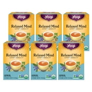 Yogi Tea Relaxed Mind, Caffeine-Free Organic Herbal Tea, Wellness Tea Bags, 6 Boxes of 16