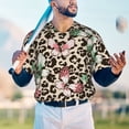 thumbnail image 5 of Zufioo Leopard Dots Print Men's Baseball Short Sleeve, Moisture Wicking Button-Down Hip Hop Tee-X-Large, 5 of 7