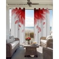 thumbnail image 6 of Modern Red Blackout Curtains for Bedroom Living Room Darkening Curtains 54 Inch Long Gradient Floral Abstract Bohemian White Short Curtain for Small Window Treatment Grommet Drapes 52"x54"x2, 6 of 9