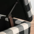 thumbnail image 4 of Meredith Noble House Chic Modern Fabric Storage Ottoman Bench, Black Checkerboard, 4 of 6