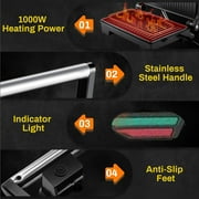 3-in-1 Electric Panini Press&Grill, Sandwich Maker,4 Slice Stainless Steel Panini Press Grill, Non-Stick Sandwich Press Maker with Removable Drip Tray for Any Thickness Sandwich, Burgers, Steak