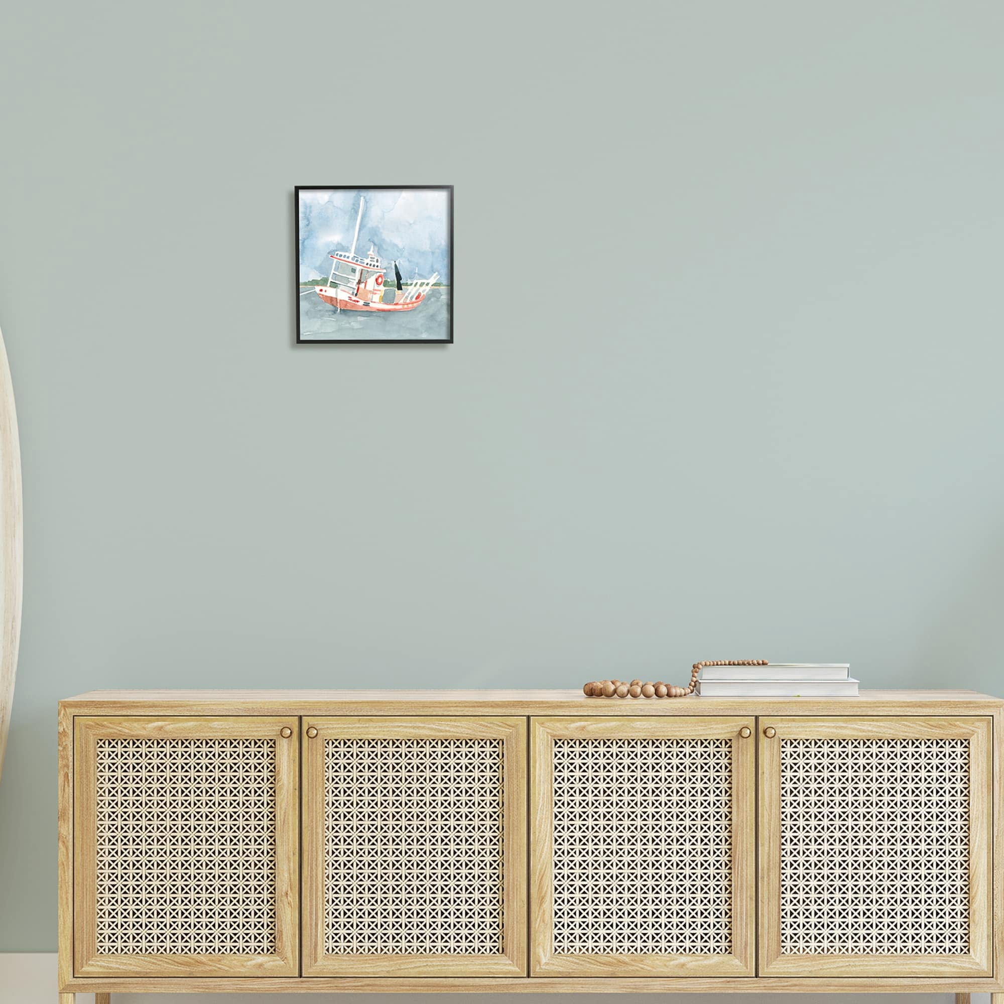 Stupell Industries Fishing Boat Sea Travel Vessel Watercolor Painting,24 x 24, Design by Emma Caroline