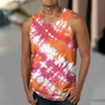 thumbnail image 3 of Mineart Men's Crew Neck Tie Dye Gradient Print Tank Top Beach Tank Tops Sleeveles Summer Sports Tops （M-6XL), 3 of 5