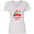 thumbnail image 3 of Inktastic Merry Christmas Ya'll with Red Car and Tree Women's V-Neck T-Shirt, 3 of 5