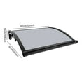 thumbnail image 4 of ToppiJoy 32*24inch Door Awning Exterior with Drainage, Window Polycarbonate Awning with Aluminum Bracket, Patio Front Door Canopy Awning for Sun Rain Snow Protection (Smoke Grey and Black), 4 of 14