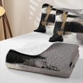thumbnail image 4 of Homewish Black Gold Ombre Bed Spread Queen,Classic Abstract Geometric Queen Coverlet Set,3-Piece, 4 of 7