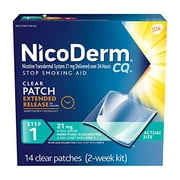 4 Pack - NicoDerm CQ Clear Nicotine Patch 21 milligram (Step 1) 14 Each