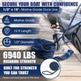 thumbnail image 2 of Dock Lines for Boats 1/2 Inch x 15ft – Double-Braid Nylon Boat Dock Lines, Pack of 4 – 12" Pre-Spliced Eye Loop, Marine Rope for Pontoon, Sailboat, Powerboat – Boat Rope Docking Set, 2 of 8