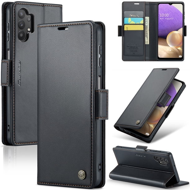 CaseMe Funda de Cuero para Samsung Galaxy A32 5G con Bloqueo RFID, para Samsung Galaxy A32 5G Funda para Mujer Hombre Tarjetero Cierre Magnético Funda Tipo Folio para Samsung Galaxy A32 5G