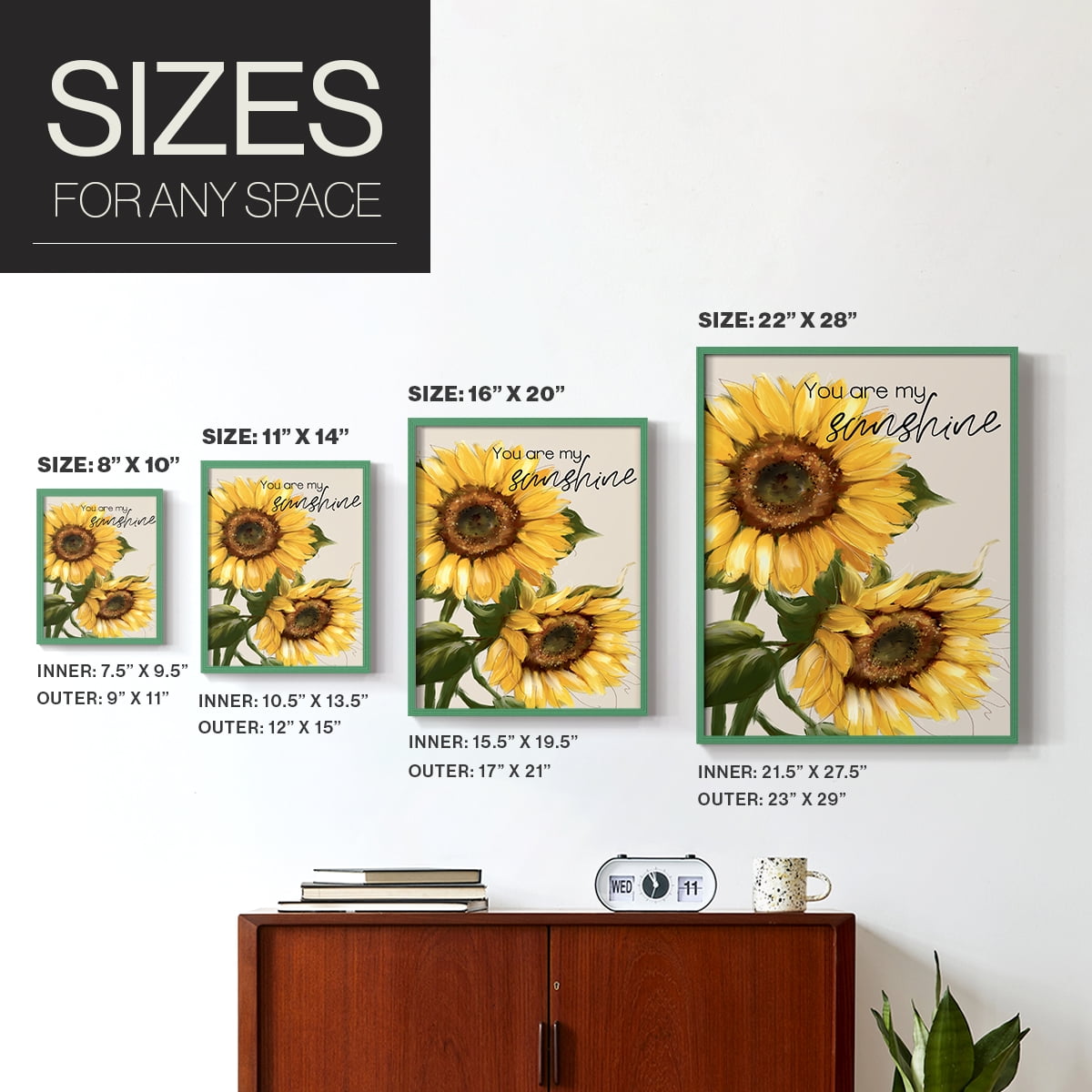 You Are My Sunshine Framed Print - Solid Wood in Single Picture Frame Solid Wood 2 Framed Print