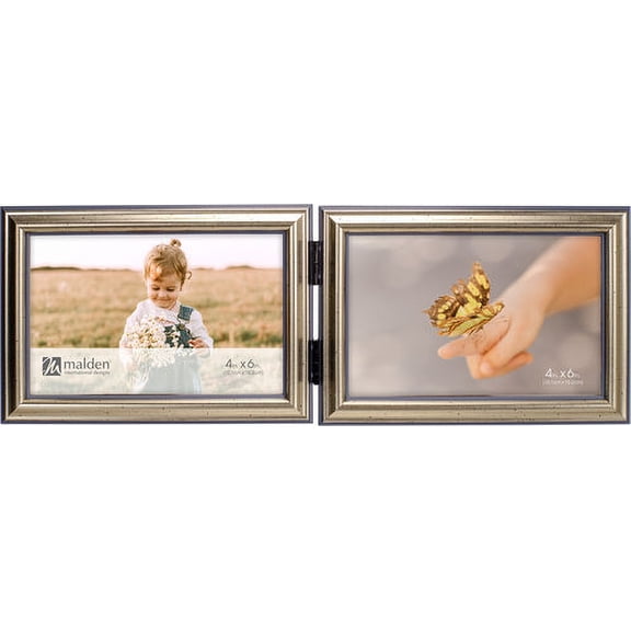 Malden 4x6 Dbl. Horiz. Silver Traditional Frame