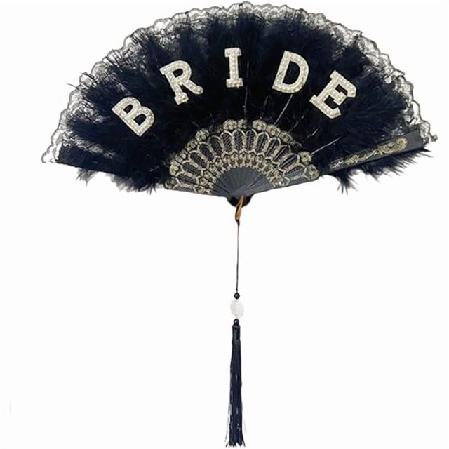 wonima44 Bride to Be Feathered Fan Handheld Fan Accessory for Bride Hen Night Wedding Party Decorations Photo Props