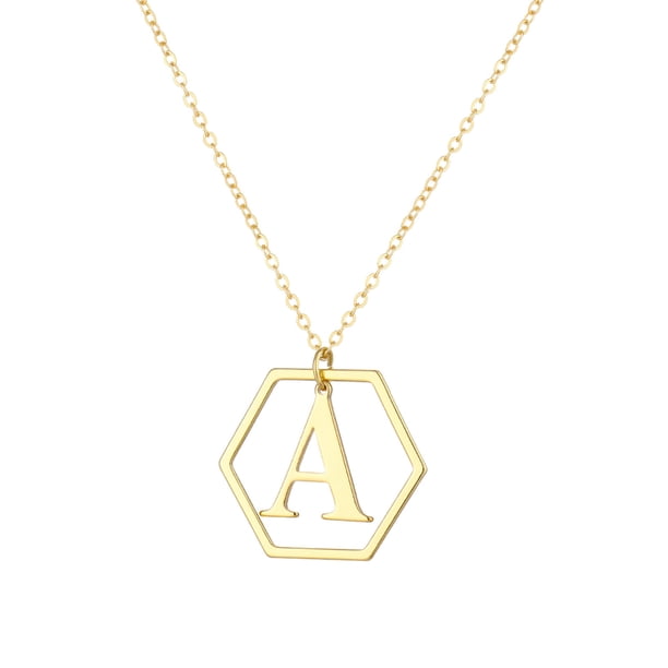 Collar para mujer, joyería para mujer, joyería de moda para mujer, regalo para mujer, 26 collares con colgante de cadena con nombre y letras en inglés, joyería, collares de moda.
