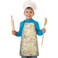 thumbnail image 2 of Pioneer Flower Floral Print Pattern Kids Aprons for Girls and Boys,Adjustable Neck Strap Toddler Aprons for Kids Cooking Baking, 2 of 7