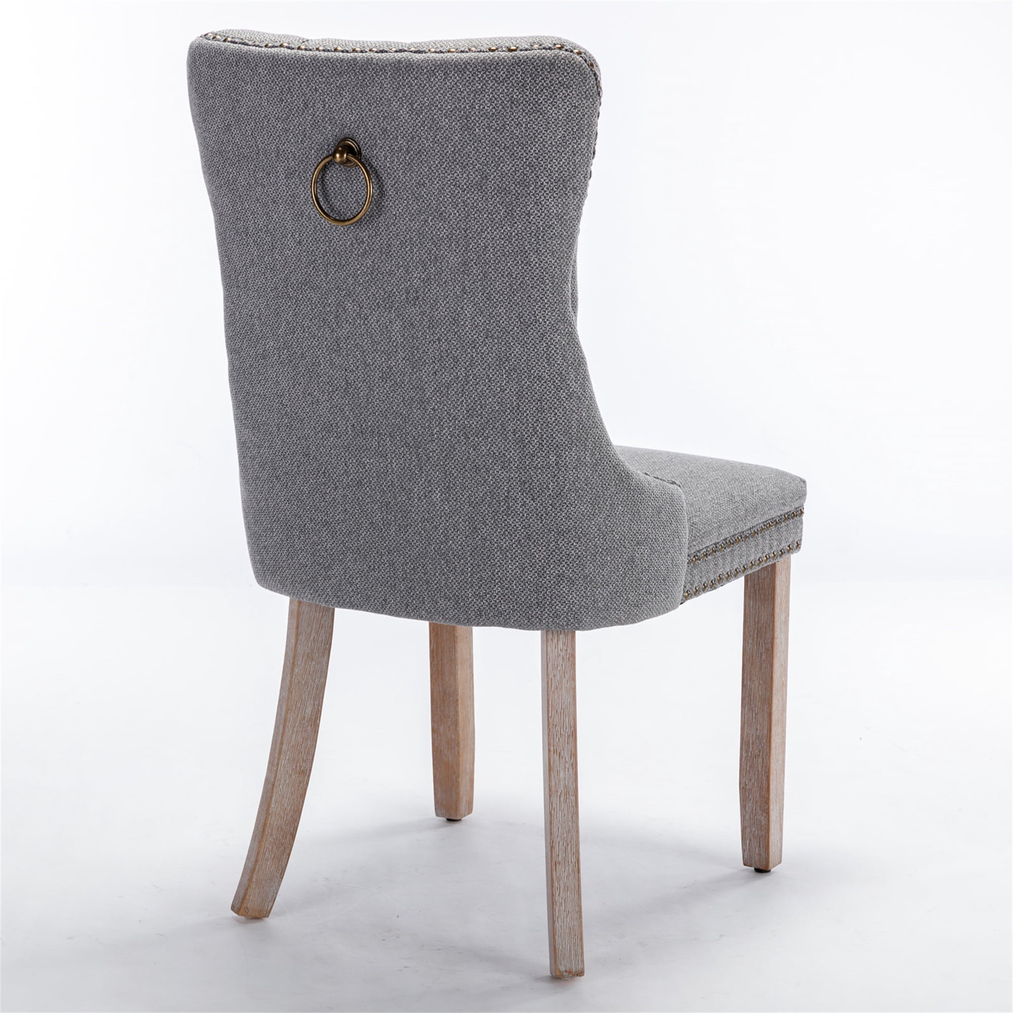 Miniyam Dining Chair Set of 2, High-end Tufted Contemporary Flax Upholstered, Gray