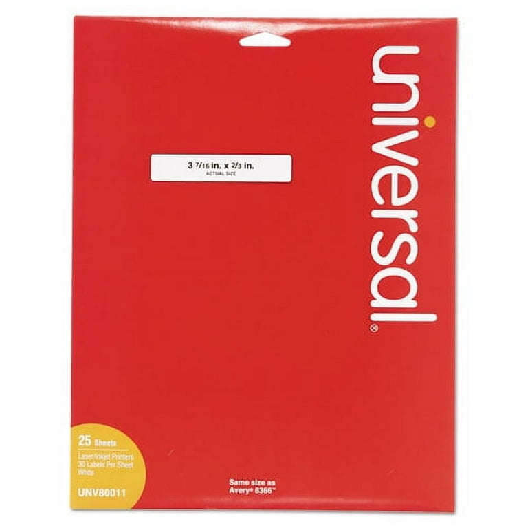 Self-Adhesive Permanent File Folder Labels, 0.66 x 3.44, White, 30/Sheet, 25 Sheets/Box Self-Adhesive Permanent File Folder Labels, 0.66 x 3.44, White, 30/Sheet, 25 Sheets/Box