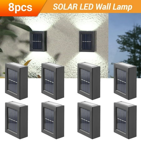 

Solar Wall Lights Waterproof Outside Decorative Up and Down Bright Lamp for Front Door Stair Path Pool Backyard Garden
