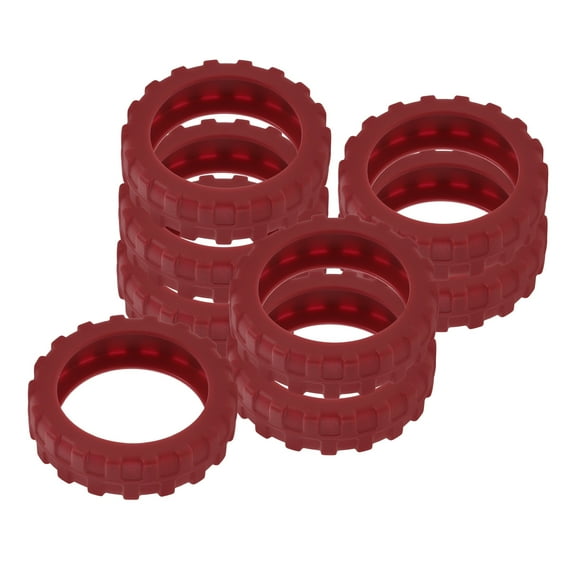 WHAMVOX 8 Pcs Luggage Caster Protective Cover Wheels Suitcase Travel Red