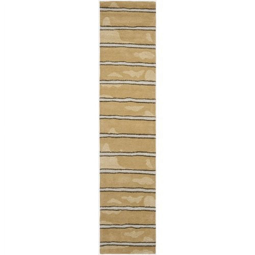 SAFAVIEH Martha Stewart Chalk Stripe Area Rug, Toffee Gold, 9'6" x 13'6"