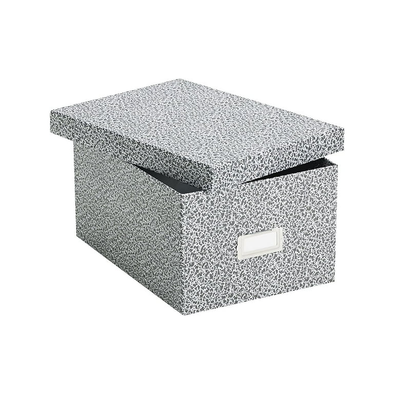 Reinforced Board Card File, Lift-Off Cover, Holds 1,200 5 x 8 Cards, 8.13 x 11 x 5.75, Black/White Reinforced Board Card File, Lift-Off Cover, Holds 1,200 5 x 8 Cards, 8.13 x 11 x 5.75, Black/White