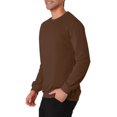 thumbnail image 4 of Lars Amadeus Men's Casual Long Sleeve Solid Color Basic Round Neck Pullover Sweatshirt, 4 of 6