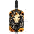 thumbnail image 6 of Square 2Pack PU Leather Sunflower Unicorn Cruise Luggage Tag with Privacy Cover and Name ID Tag for Travel Handbags Backpacks Luggage Tags, 6 of 6