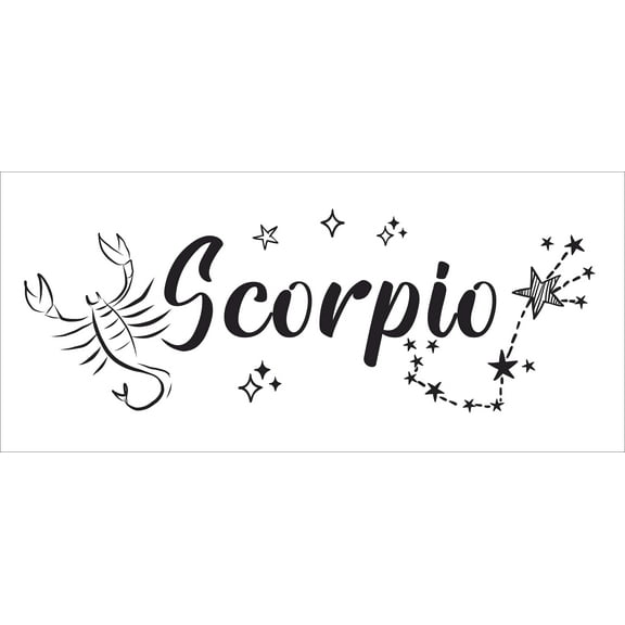 Scorpio the Scorpion with Zodiac Symbol Artwork for Living Room Vinyl Wall Decal - Constellation Space Symbol Art Design for Bedroom Wall Decoration - Unique Horoscope Sign for the Birth Months of Oct