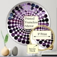 thumbnail image 3 of Designart "Amethyst Shadows Prupel Ferns wall art" Floral & Botanical Radial Dot Round Wall Mirror - Floral Oval Printed Decorative Mirror - Multiple Color Options, 3 of 5