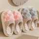 thumbnail image 4 of Fashion Couple Winter Toe Wrap Warm Plaid Cotton Slippers Thick Soft Sole Slides Men Women Indoor Floor Flat Home Non-slip Shoes, 4 of 4