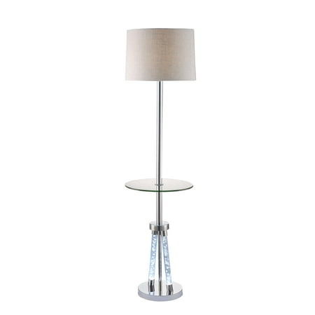 Acme Cici Chrome Acrylic Floor Lamp With Led Light Bulb