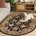 thumbnail image 3 of SAFAVIEH Classic Holly Oriental Wool Area Rug, Black/Gold, 4'6" x 6'6" Oval, 3 of 13