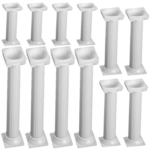 12 piezas de columna romana pastel de pastel de pastel kits de apilamiento de torta pilares de pastel