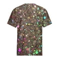 thumbnail image 5 of EQWLJWE Women's Oversized Sparkly Sequin Tops Trendy Short Sleeve Glitter Dressy Blouses Round Neck Party Club Pullover Sequins Shirts New Year Gifts(Multicolor,S-6Xl), 5 of 5
