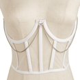 thumbnail image 6 of Abbraccia Lace Corset Belt Tie Back Corset for Women Decorative Adjustable Wide Waist Belt White, 6 of 10