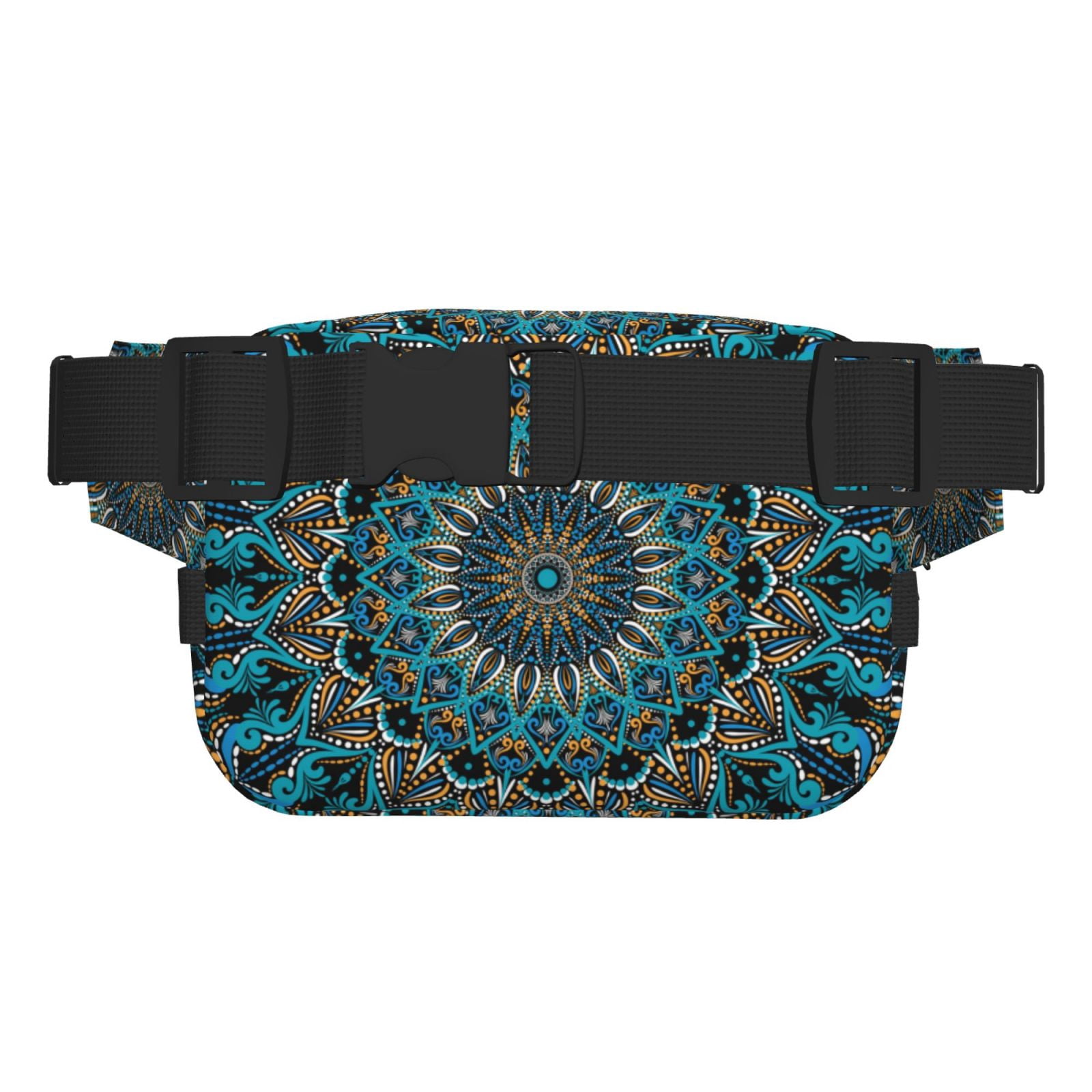 Picia Mandala Print Square Double-Layer Waist Bag Mini Adjustable Waist Belt Bag Exercise Running Travel Hiking