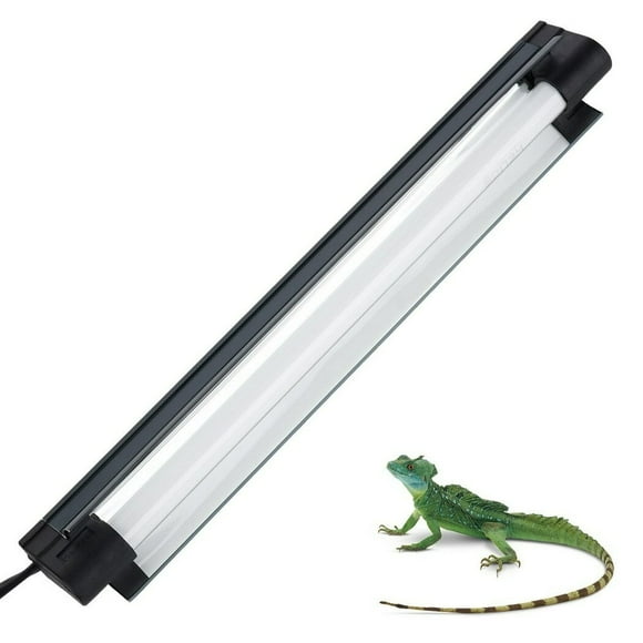 AMERTEERCA T5 HO Lampe UVB pour Reptile 8 W Ensemble d'Éclairage UVB Combiné pour Terrariums de Reptiles Luminaire avec Réflecteur en Aluminium Courbé Éclairage UVB pour Amphibiens du Désert et Tropicaux