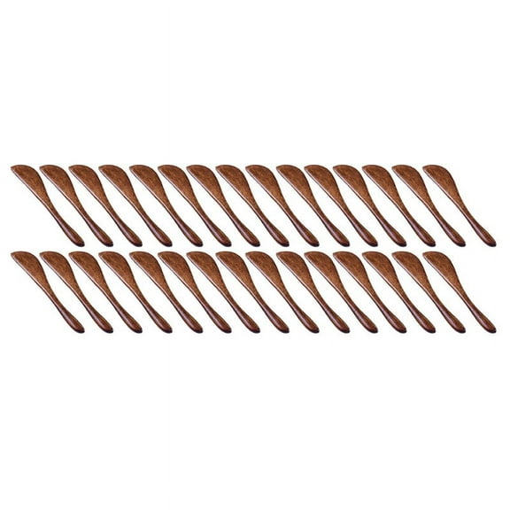 30 Pack Wooden Butter Knife, 6 Inch Condiment Knives Wood Super Handy Kitchen Utensils Jelly Spreader