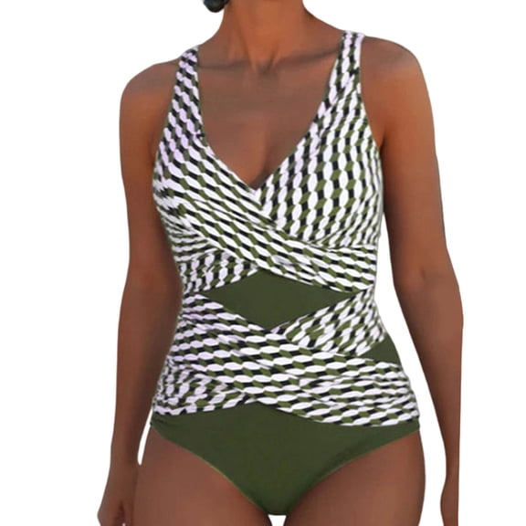 Xucatan Women's One Piece Swimsuit Tummy Control Monokini with Removable Pads Push Up, Full Coverage Modest Swimwear Long Torso Fit Plus Size Summer Beach Vacation Gift