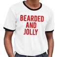 thumbnail image 2 of Bearded and Jolly Ringer Tee Shirt Unisex Small White/Black, 2 of 5