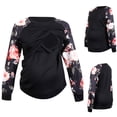 thumbnail image 1 of EGNMCR Chemisiers et Chemises à Manches Longues à Col Rond à Manches Longues Imprimé Patchwork à Col Rond Blouse d'Allaitement pour Femmes Enceintes Hauts Blouse pour Femmes Enceintes, 1 of 9