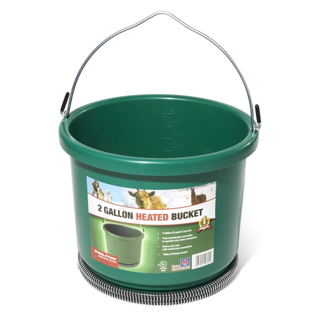Farm Innovators HB-60 Oversized 2 Gallon Plastic Heated Bucket, 60 Watt