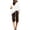 Brown, variant on Womens Linen Bermuda Shorts Elastic Waist Drawstring Knee Length Shorts with Pockets Summer Loose Beach Pant