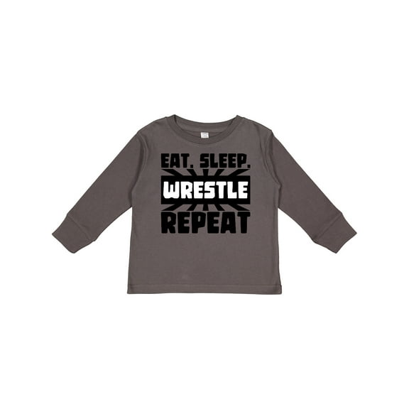 Inktastic Eat, Sleep, Wrestle, Repeat Boys or Girls Long Sleeve Toddler T-Shirt