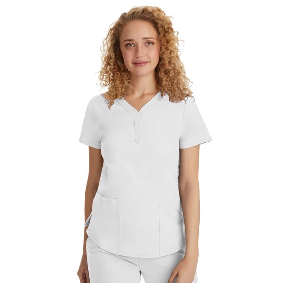 Healing Hands Purple Label Women's Jane Top - Two Pocket Y-Neck Scrub Top