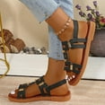 thumbnail image 6 of Sandals Women Flat Heel Open Toe Ankle Straps Thick Soled Spring Summer Fashionable Casual Versatile Solid Color Beach Shoes, 6 of 10