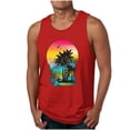 thumbnail image 1 of Yieetim T-Shirts Sans Manches Rouges pour Hommes, Débardeur Décontracté d'Été Confortable à Col Rond Hawaïen Floral, Camisole de Plage à la Mode Imprimée, Débardeur Athlétique - Soldes d'Été, 1 of 4