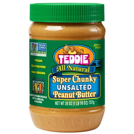 Teddie All Natural Super Chunky Unsalted Peanut Butter  26 oz