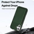thumbnail image 2 of 2 In 1 Case for iPhone 16 with Kickstand, Detachable Magnetic PU Leather Wallet Case with Card Holder Slots Kickstand Protective Phone Cover Men Women for iPhone 16 - Green, 2 of 6